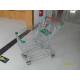 Zinc Plated Wire Shopping Trolley 125L With Green Plastic And Button Low Tray