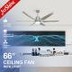6 ABS Blades Silent DC Motor Remote App Control  LED Ceiling Fan With Light