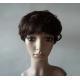 Brown Natural Human Hair Wigs With Bangs , Short Curly Human Hair Wigs