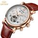 Gold Case Minimalist Mechanical Watch Multi Functional Pointer Dial Display