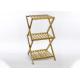 Foldable H68cm W35cm Bamboo Bathroom Storage Shelf