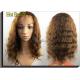 Curly Glueless Front Lace Wigs Human Hair Brown 12 - 28 Grade 5A