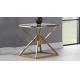 50cmx50cmx55cm Stainless Steel Side Tables For Living Room with Glass Top