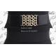Wide Black Womens Stretch Belts Gold Hollowed Buckle Available 5.1cm Width