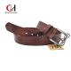 Width 38mm Unisex Genuine Leather Belt Brown With Zinc Alloy Buckle