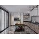 White Marble Modern Kitchen Cabinets Stylish And Durable Stainless Steel Design