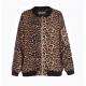 Leopard Printed Ladies Stylish Coats Anti Shrink Thick Long Sleeve Simple Design