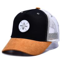 Custom 5 Panel Trucker Cap High Quality Suede Curved Brim Mesh Trucker Hats