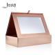 Rose Golden Foldable Cosmetic Travel Box With Makeup Mirror