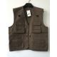 vest, waistcoat, mens vest, fishing vest, 100% cotton, S-3XL, coffee, brown