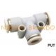 PUT Union Tee Push On Quick Connect Pneumatic Hose Fitting 4mm 6mm 8mm 10mm 12mm
