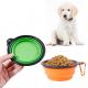 Customized Travel Portable Folding Bowls With Carabiners Silicone Dog Bowl