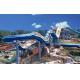 Giant Green High Speed Aqua Park Slide / Water Roller Coaster Games for Spray Park Equipment