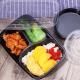 New design disposable PP 3 compartment food container with sauce dish