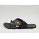 Breathable Mens Leather Slippers Comfortable Black Flip Flop Slippers For Home