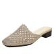 BS147 Women'S Baotou Sandals Summer New Style Outer Wear Mesh Breathable Rhinestone Mid-Heel Temperament Pointed Sandals