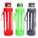 500ml Colorful Drinking Glass Sports Water Bottle With Silicone Sleeve