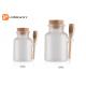 100g  200g ABS Plastic Cosmetic Jars Matte Bath Salt Container With Wooden Spoon
