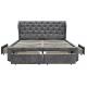 Fabric Tufted Storage Bed Crushed Velvet Silver Ottoman Drawer OEM Double Size Upholstered