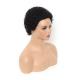 Short Afro Curly Brazilian Hair Machine Made Pixie Wig Natural Color for Black Women
