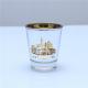 custom plated color glass candle holder with laser logo for decoration