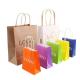 Multicolor Paper Takeout Bags Brown Food Bags With Handle 140gsm