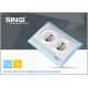 Firmly structure 16A Double Wall Switch Socket with transparent plate