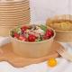 1000ml Hard Strong Food Container / Kraft Bowls Brown Paper Bowls For Soup Food Storage