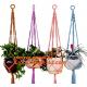 COTTON ROPE BRAIDED FLOWER POTS HOLDER, DECORATIVE MACRAME PLANT HANGERS, HOUSEHOLD ARTICLES
