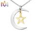 Engravable SS Moon And Star Pendant Necklace For Women