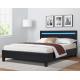 Double Size Leather Led Upholstered Bed For Modern Bedroom