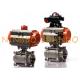 Pneumatic Actuator Threaded 3 Piece Ball Valve With Limit Switch Box