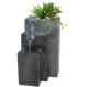 Rock Cast Stone Water Fountain with LED Lights Three Tier  with Low Splash Design for Garden/Patio/Balcony