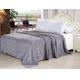 Polyester Soft Solid Grey Color Flannel Fleece Blanket For Sofa / Bedding / Throws