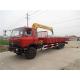 Stable Dongfeng 6x4 10 Ton Crane Truck / 3 Axle Truck For Construction Materials