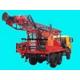Truck mounted drilling rig with mud pump or air compressor