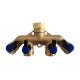 Five Way Garden Tap Valve , Bibcock Ball Valve Sandblast Rough Brass Surface