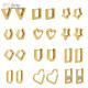 Stainless Steel 18k Gold Jewelry Geometric Heart Hexagon Triangle Hoop Earrings