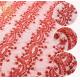 Beaded Red Embroidered Lace Handmade 91.44cm Length Water Soluble