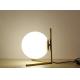 60W Max Ball Lampshape Dia 18cm Glass Nightstand Lamps For Bedroom