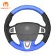 Hand Sewing Blue Leather Black Suede Steering Wheel Cover for Renault Megane 3 Coupe RS 2010 2011 2012 2013 2014 2015 2016