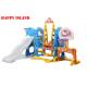 CE Approved Outdoor Plastic Playground Kids Toys With Swing , Slide , Basketball Hoop