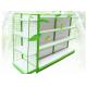 4 Layers In Green White Color C Store Display Rack / Wire Mesh Decking