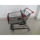 Portable Supermarket Shopping Trolley With Transparent Powder Coating and low tray