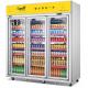 50Hz Alloy Commercial Beverage Cooler , 3200L Display Fridge For Cold Drinks