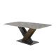 Stainless Marble Rectangle Dining Table Restaurant Furniture Dining Room Use