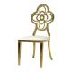 Flower Back Gold Stainless Steel Wedding Chairs For Banquet Hall