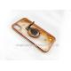 Ring Holder Tempered Glass Iphone Case , Quicksand Electroplating Protective Glasses Case
