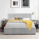 Double Size Upholstered Gas Lift Platform Bed Frames Hydraulic System With Storage