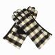 Christmas 22x16cm Windproof Heated Gloves Grid Winter Ladies Mittens Fleece Thick